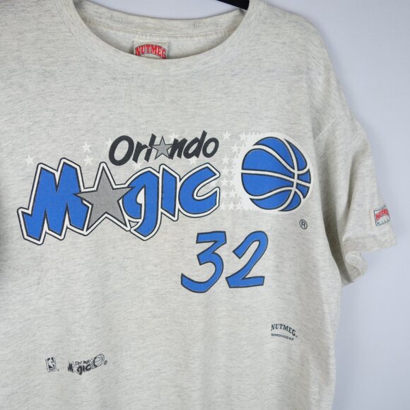 Vintage 1990's NBA Orlando Magic O'Neal Single Stitch Nutmeg T-Shirt, Size L - Picture 3 of 12